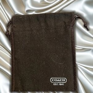 Coach Dark Brown Fabric Jewelry Drawstring Dust Pouch
